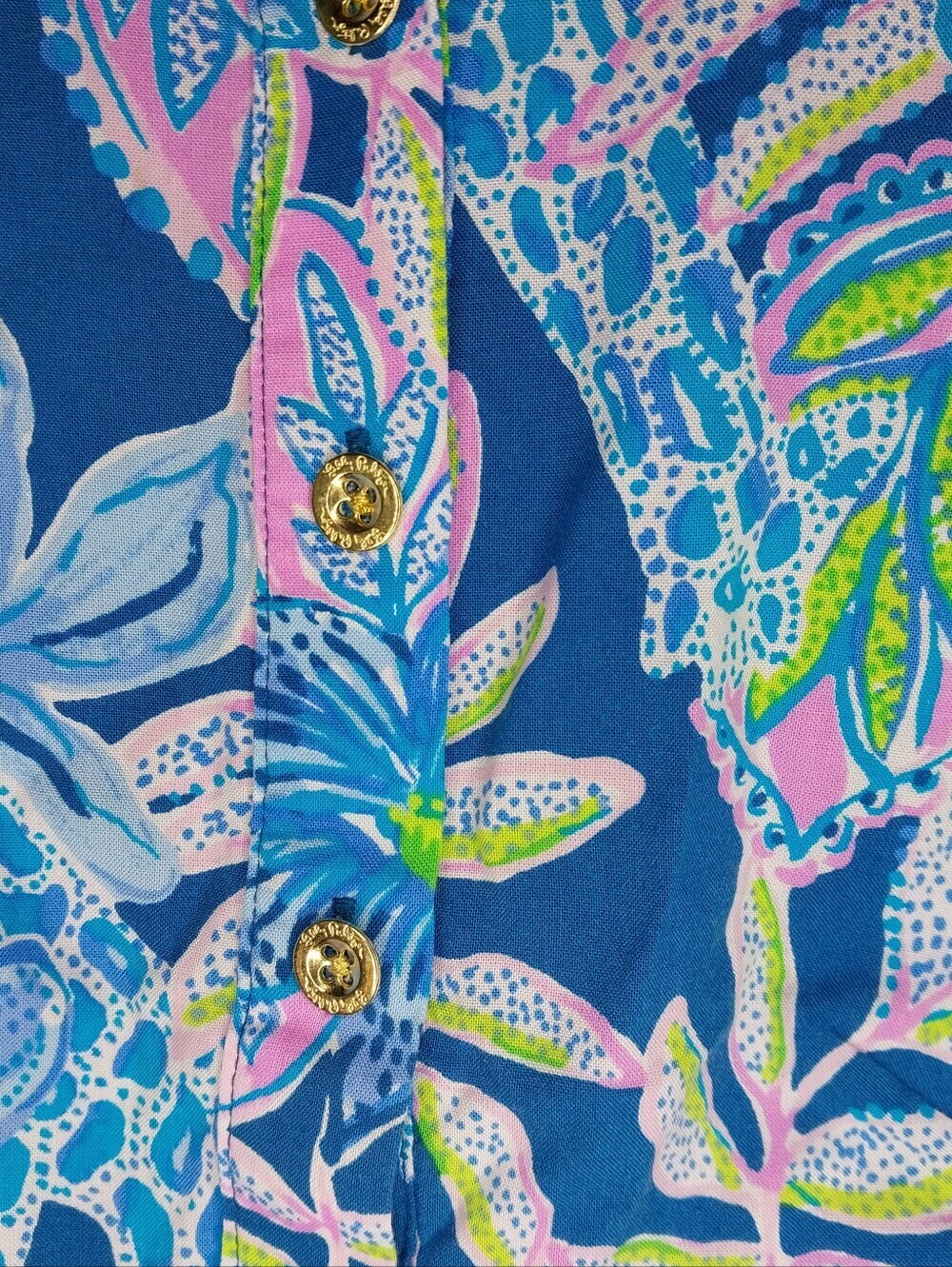 Lilly Pultizer Lillith Floral Popover Resortwear Preppy Tunic In Macaw Blue - Picture 5 of 10
